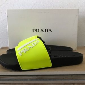 Prada Neon Yellow slides